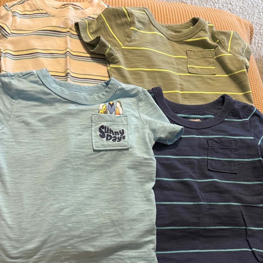 Garanimals Striped T-Shirt Set - Blue, Green, Tan, Brown